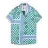 2022 Men's Casual Vintage Checkered Shirts Short Sleeve Summer Hawaiian Bowling Shirt Skinn Fit olika mönster Mannkläder Cardigan Blus