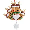 Kerstversiering Gepersonaliseerde Rendieren Familie van 2 3 4 5 6 Boom Ornament Leuke Herten Vakantie Winter Cadeau Jaar 220912