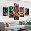 5st Set Goldfish Lotus Canvas Målningsaffischer och utskrifter Koi Fish Feng Shui Wall Art Bild för vardagsrumsheminredning