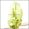 Greeting Cards Greeting Cards 3D Up Card Sailing Ship Christmas Birthday Thank You Valentine Qx2E Drop Delivery 2021 Home Garden Fest Dh0Yz