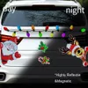 ديكور عيد الميلاد ملصقات السيارات المغناطيسية شارات الثلاجة مغناطيس لمبة سانتا الثلج قزم القزم العاكس للسيارة منزل