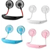 Gros mains libres sport Portable USB Rechargeable double Mini refroidisseur d'air été cou ventilateur suspendu FY4155 JN16