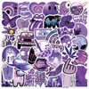 Papier Cadeau 50pcs Violet Petit Frais Graffiti Autocollant Valise Guitare Voiture Ordinateur Étanche PVC