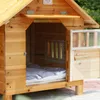 Kennele długopiski Outdoor Solidny Fir Wood Dog House Kennel Waterproof Leakroof Cage dla małych średnich psów Koty Koty z drzwiami 220912