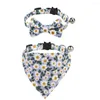 Chien Colliers Coton Fleur Chat Collier Cravate Salive Serviette Pet Décoration Écharpe Petits Accessoires