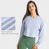 L_124 Cropped Shirts met Lange Mouwen Yoga Tops Sneldrogend Sweatshirts Sport T-shirt Ademend Workout Shirt