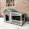 kennels pens Jardín al aire libre Perros de madera maciza Perreras Villa Balcón Bungalow Dormitorio grande para perros Protector solar Patio General Cachorros Casas Jaulas 220912