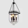 Pendant Lamps American Country Black/Rust Color Clear Glass Foyer Retro Dining Room Decoration Light D250MM/350MM MING