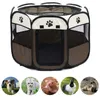 kennels pens Portable Folding Pet Tent Dog House Octagonal Cage For Cat Tent Playpen Kennel Easy Fence Outdoor Big Dogs House 220912