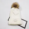 Kvinnor vinter pom pom beanie hatt varm fleece foder stickad skidmössa för snöskoter snowboard skateboard