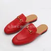 2022 Designer Mules Slippers Women Loafers Genuine Leather Sandals luxury Casual Shoes Horsebit half drag Princetown Metal Chain Shoe cowhide Slipper