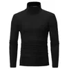 Herrtröjor Turtleneck för män Solid Color Slim Elastic Thin Pullover Men Spring Autumn Turtleneck Men Sticking Brand Long Sleeve Tshirt 220912