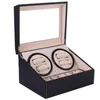 6 4 Automatic Watch Winder Box Pu Кожаная кожаная кожаная сборочная коллекция для хранения Двойной головы Silent Motor1301G251G9334702