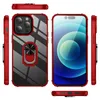 Duidelijke schokbestendige telefoonhoesjes voor iPhone14/Pro/Max/Promax 360 Rotatie Magnetische ringhouder Standbedekking