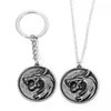 Pendentif Colliers Game Wizard 3 Collier Sauvage Chasse Loup Ouverture Ronde Porte-clés En Métal Pour Hommes Bijoux De Mode Cadeaux