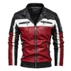 Hommes cuir Faux automne/hiver veste garniture zippée hommes rembourré chaleur manteau décontracté col montant Biker KH08 220912