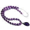 Pendant Necklaces Amethyst Necklace Crystal Collarbone Chain Craft Purple Decorativas Raw Stone Jewelry