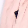 여자 모피 가짜 nerazzurri 가을 가을 윈터 핑크색 푹신한 소프트 라이트 재킷 여성과 후드 하이 허리 한국 패션 의류 6xl 7xl 220912
