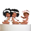 Dolls American Reborn Black 35cm African Girl Handmade Silicone Soft Baby Bath Play لعبة عيد الميلاد للأطفال 220912