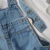 Salopette bébé fille garçon denim salopette shorts poche infantile enfant en bas âge jean jarretelles shorts enfant salopette courte été bébé vêtements 1-7 ans 220909