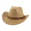 Cappello Cappelli maschili per donna Cappello da cowboy Cintura fascia vintage occidentale Cachi Nero Outdoor Panama Cappello Fedora in feltro New Sombreros De Mujer
