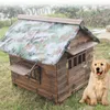 kennels pens Outdoor Closed Dogs Kennel Large Dog Cage Rainproof Sunscreen Cat Litter Wooden Dog Houses Courtyard Garden Puppy Villa Supplies 220912