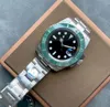 Mens Automatic Mechanical Watch Green Ceramic Bezel 41mm Silver Case Caliber 2836 Factory Montre de Luxe Sapphire Glass Luminous Watch