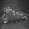 Spiral design Smoking Pipe with downstem and Green Color Glass Dot