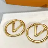 2022 Luxury Big Gold Hoop Earrings for Lady Women Orrous Girls ear Stud