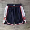 Basketball Shorts Just Don Retro Reward High School White City Version Wear Sport Pant With Pocket Zipper Sweatpants Hip Pop Red Blue