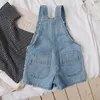 Salopette bébé fille garçon denim salopette shorts poche infantile enfant en bas âge jean jarretelles shorts enfant salopette courte été bébé vêtements 1-7 ans 220909