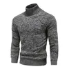 Mens Sweaters Inverno Mens Turtleneck Sweaters Algodão Slim Malha Pulôveres Homens Cor Sólida Casual Sweaters Masculino Outono Knitwear 220912