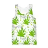 Kvinnors tankar camis s-6xl ny stor storlek rund krage ￤rml￶s v￤st 3d tryckt t-shirt sommar ogr￤s blad ￤rm topp