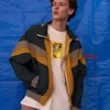 Men's Jackets Hip Hop Patchwork Cargo Men Streetwear Color Block Zipper Jacket Coats Harajuku Loose Windbreaker Outwear