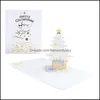 Greeting Cards Greeting Cards "Birthday Gift 3D Stereo Card Christmas Ornament Crystal Originality Valentines Day Gifts " Drop Delive Dh9Pj