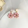 Dangle Earrings 925 Silver Needle Spring Summer Style Flower Selling White Pink Yellow Sweet Drop Earirngs For Women Jewelry Gift