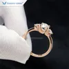 結婚指輪Tianyu Gems 7x5mm楕円形の女性14K/18K/PT950ジュエリー