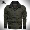 Men's Jackets Spring Autumn Solid Color Casual Jacket Men Cargo Zipper Jackets Tactics Military Coat Mens Fashion Stand Outwear 220912