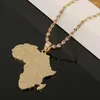 Pendant Necklaces Stainless Steel Gold Color African Map Necklace Of Africa Continent Chain Jewelry