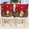 Chair Covers Merry Christmas Santa Red Hat Dining Back Xmas Party Dinner Table Cute Cartoon Decor Ornaments