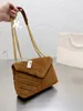 designer bags Women ysiykiy brand LOU Messenger Bag Lady Shoulder Purse Chain Cross Body Bags Fashion Plain Hasp Corduroy Hardware Letter Internal Handbag