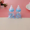 Evenementfeest levert transparante plastic melkflesvormige snoepdoos schattig blauw/roze bruiloft verjaardag baby shower cake topper 20220912 e3