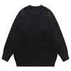 Menströjor överdimensionerade Oneck stickad tröja Mens japanska brev broderi Jumper Autumn Hip Hop Harajuku Casual Loose Pullover Unisex 220912