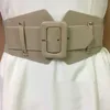 Gürtel PU-Leder breiter Gürtel für Frauen Designer Mode Kleid dekorative quadratische Schnalle elastische Taille Band Erwachsene solide