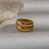 Anéis de cluster 21 conjuntos de noiva brilhantes na moda de aço inoxidável banhado a ouro à prova d'água tamanho 6 7 8 para meninas e mulheres310i