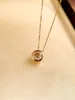 22090801 Women's Jewelry necklace 0.4CT BUBBLE ROUND diamond pendent chocker 40/45cm au750 yellow gold