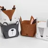 Storage Baskets Cute Cartoon Animal DIY Storage Box Felt Fabric Foldable Storage Basket For Nursery Toys Organizers 220912