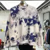 Mens Hoodies Sweatshirts Oversized Winter KAPITAL Sweatshirts Men Women Hoodie Vintage Cashew Flower Tie Dye Thickened Loose Crewneck Long Sleeve Pullove 220912