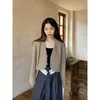 Women's Two Piece Pants 2022 Autumn Light Luxury Fashion Sexy Short Long-sleeved Suit Jacket Women Tops Suits Boutique Clothing Simple Style
