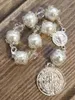 Link Bracelets 12 Pieces Of Mini Rosary Favors Christening Communion Confirmation XV Years Wedding All Occasions Recuerdos De Mi